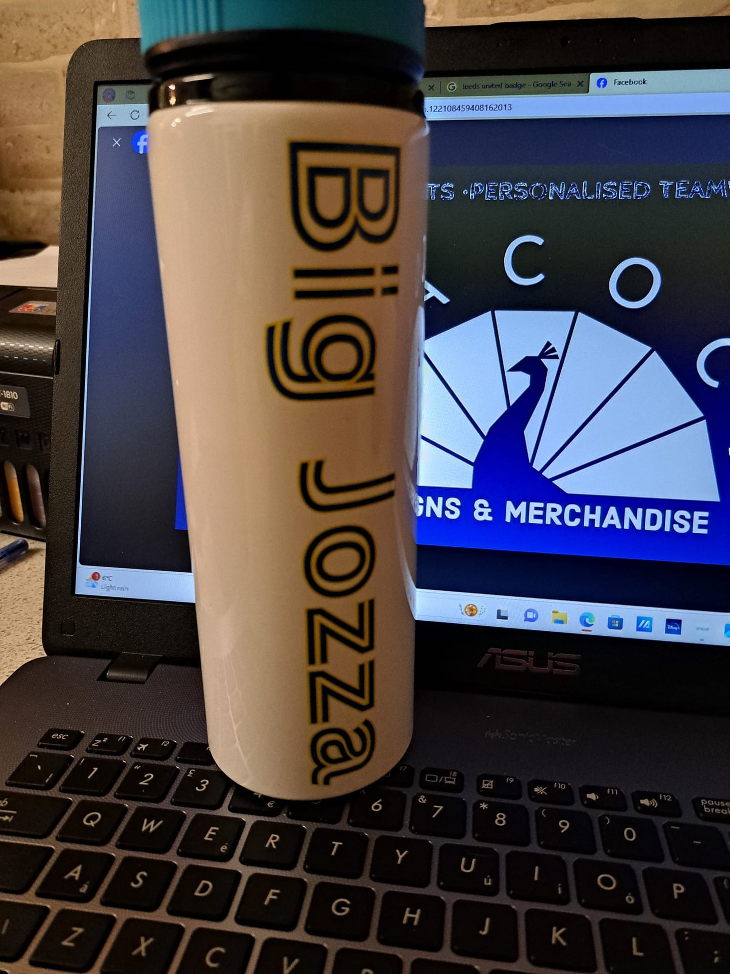 850ml personalised water bottle